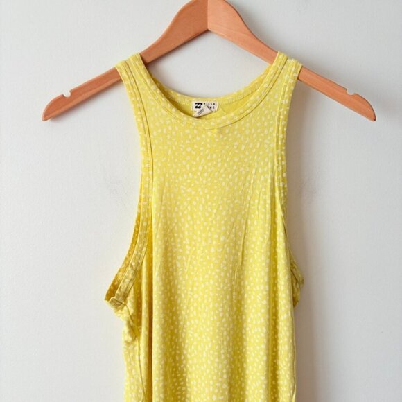 Billabong Soft Tomboy Tank Midi Dress Yellow Polka Dot Size Medium - Picture 6 of 8